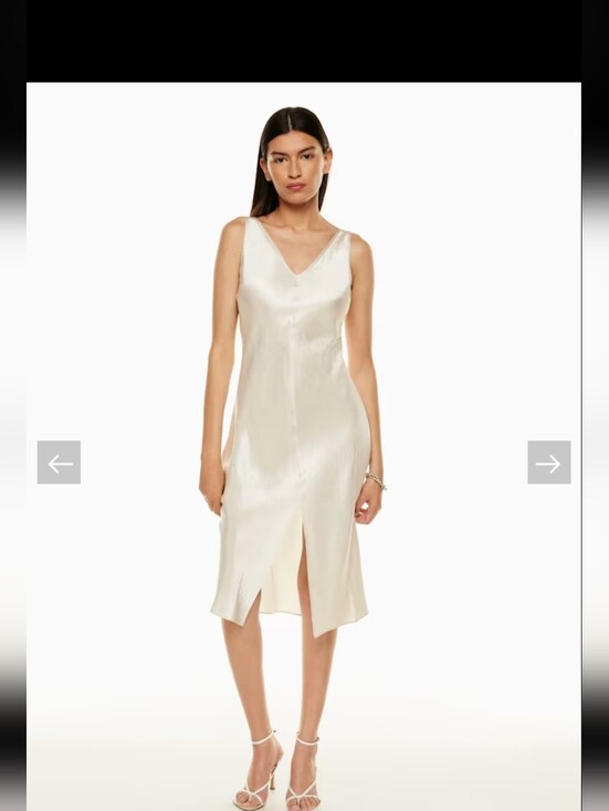 Babaton Dresses & Skirts - Babaton Caspar Satin Dress Satin V-Neck Slip Dress in Ivory Size M